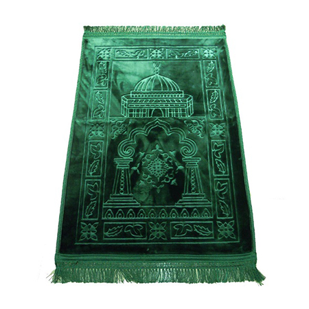 Plain Islamic Prayer Mat Embossed Carpet With Tassels